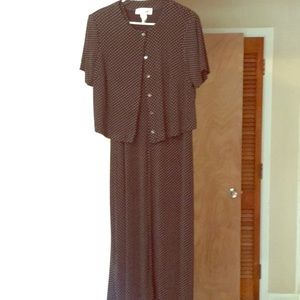 Vintage 80’s black polka dot dress with jacket